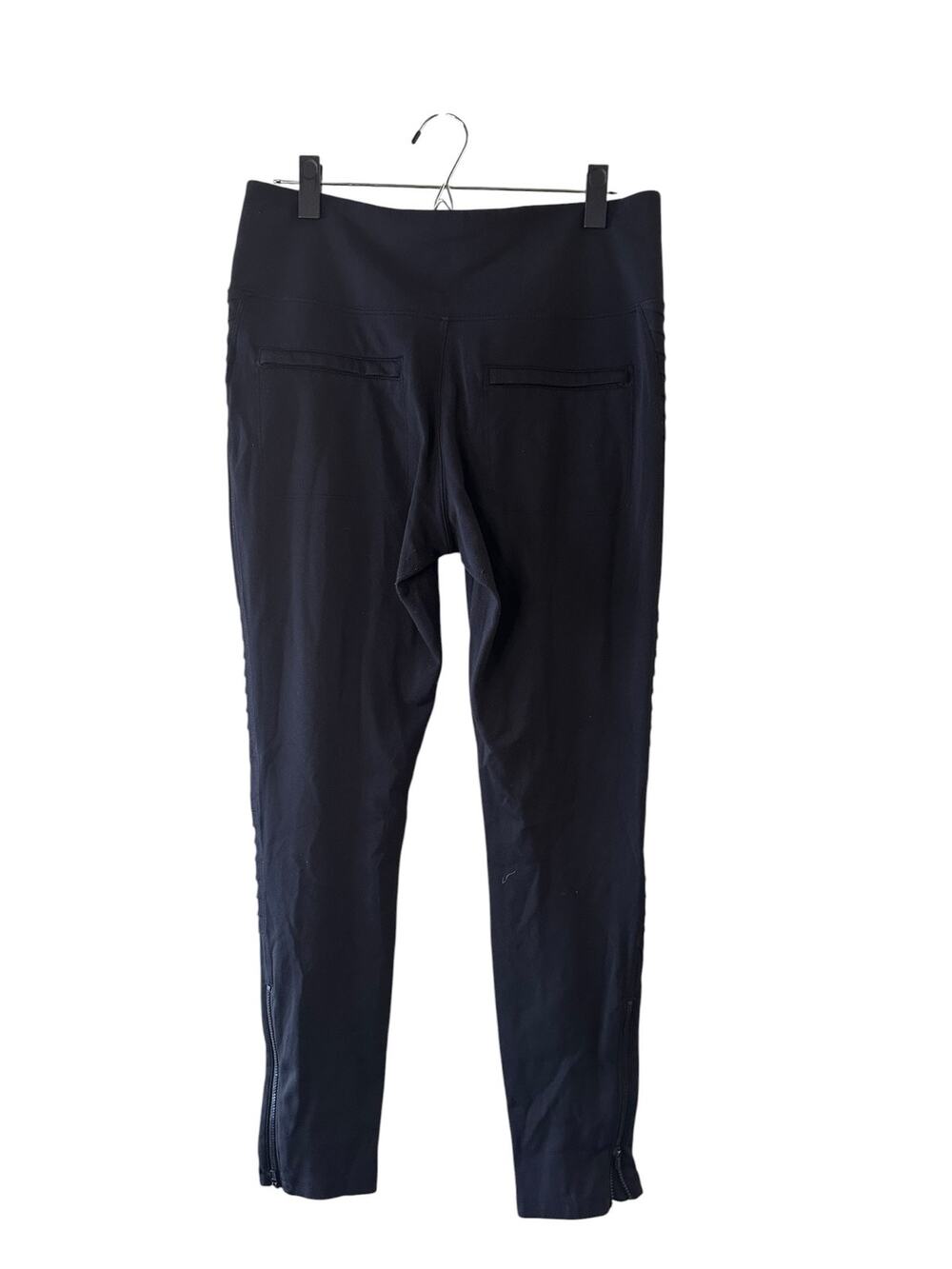 Athleta Black Delancey Moto Ripped Athletic Leggings Women Sz L